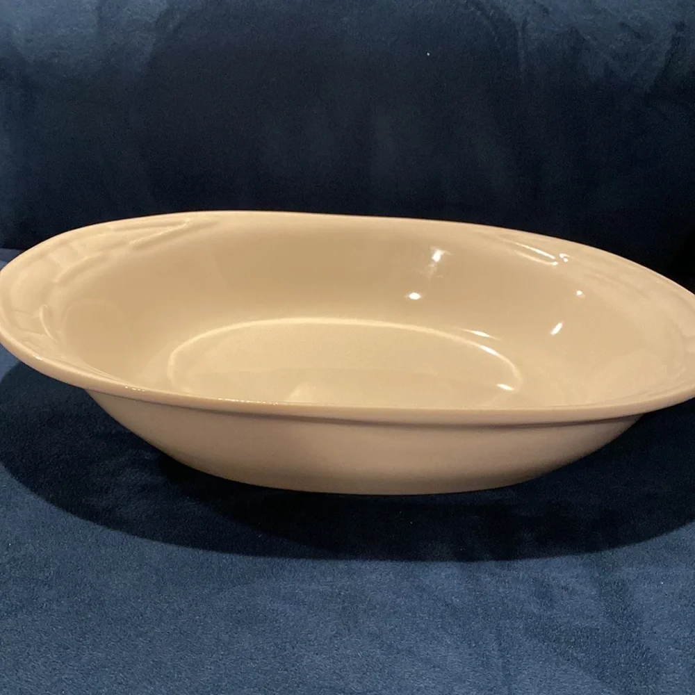 Longaberger Ivory Ceramic Woven Traditions Casserole Dish Cookware